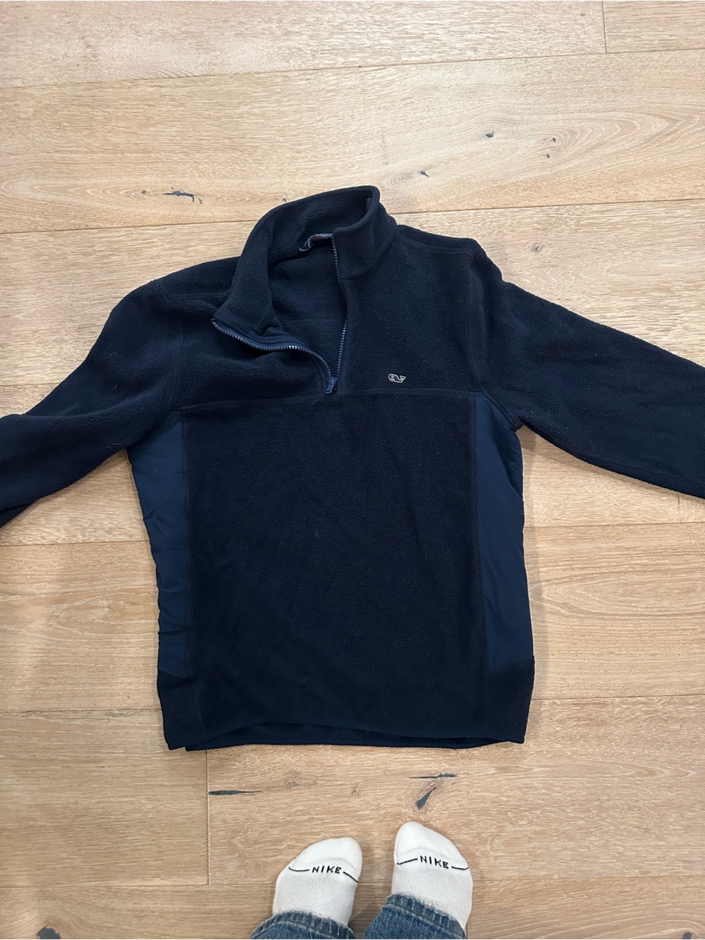 Vineyard Vines Black Quarter-Zip Fleece Pullover